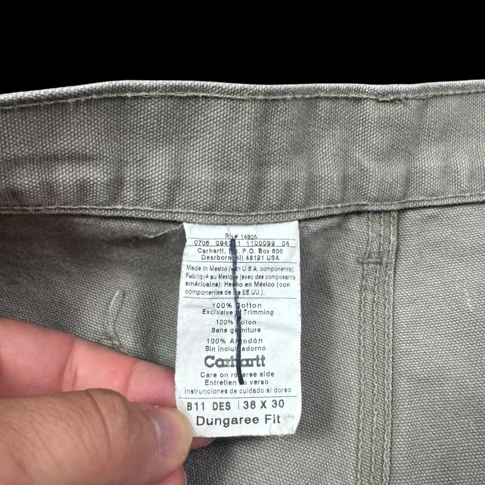 Vintage Carhart B11 DES Dungaree Fit Canvas Workwear Carpenter Pants Men's 38x30